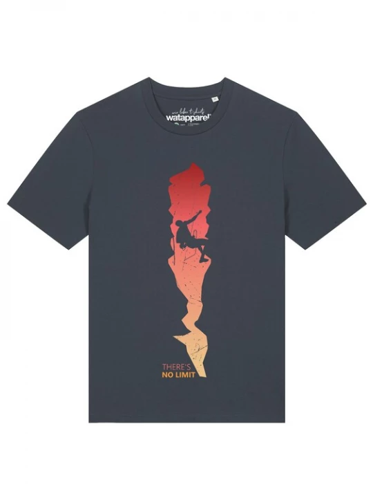Foto van product Watapparel Shirt 'There's no limit' lichtgeel / antraciet / oranje