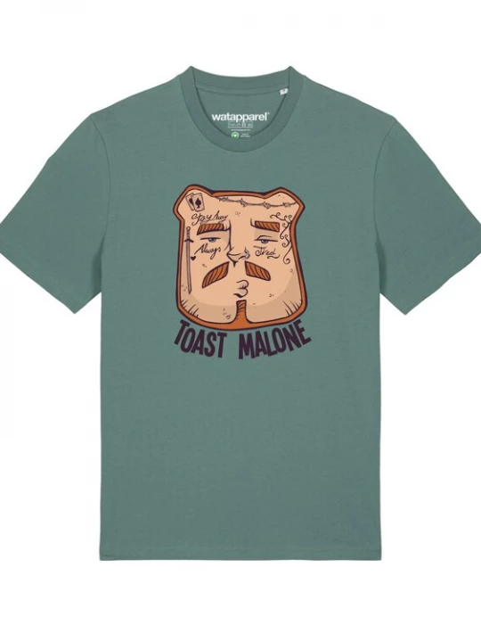 Foto van product Watapparel Shirt 'Toast Malone' beige / groen / zwart
