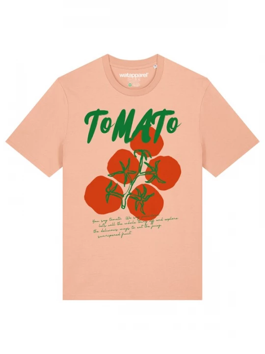 Foto van product Watapparel Shirt 'Tomato' groen / abrikoos / donkeroranje