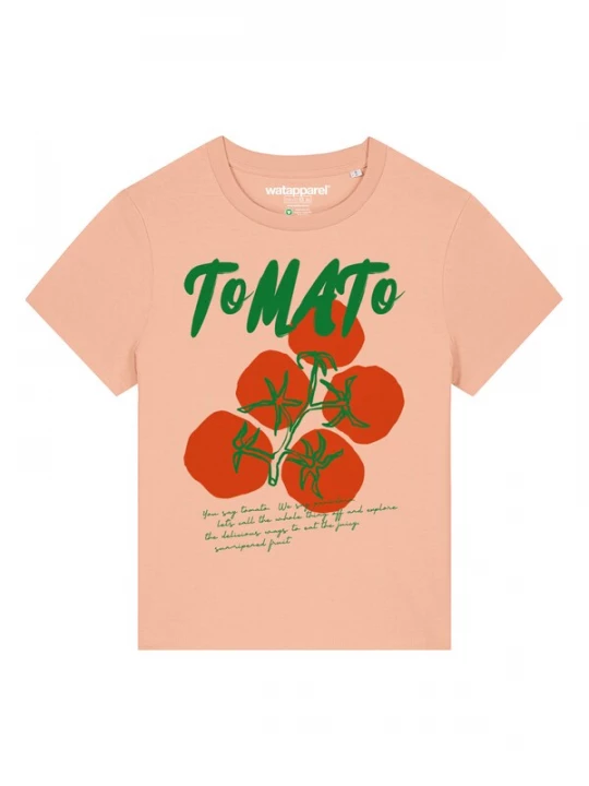 Foto van product Watapparel Shirt 'Tomato' groen / abrikoos / rood