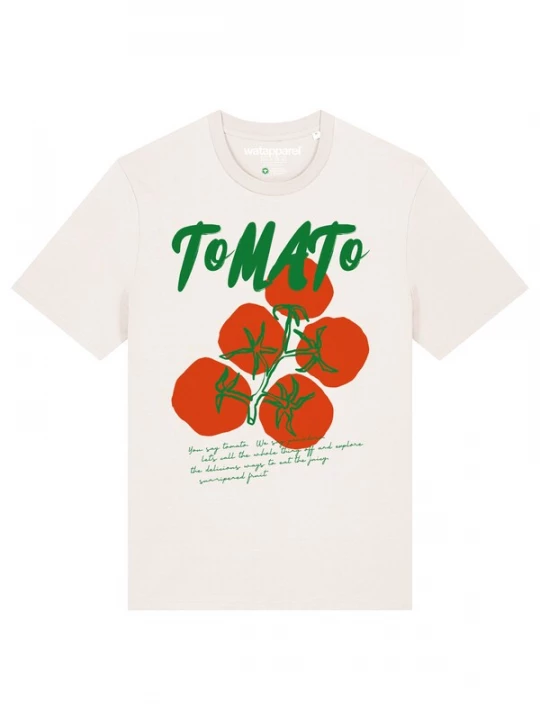 Foto van product Watapparel Shirt 'Tomato' groen / oranjerood / wit
