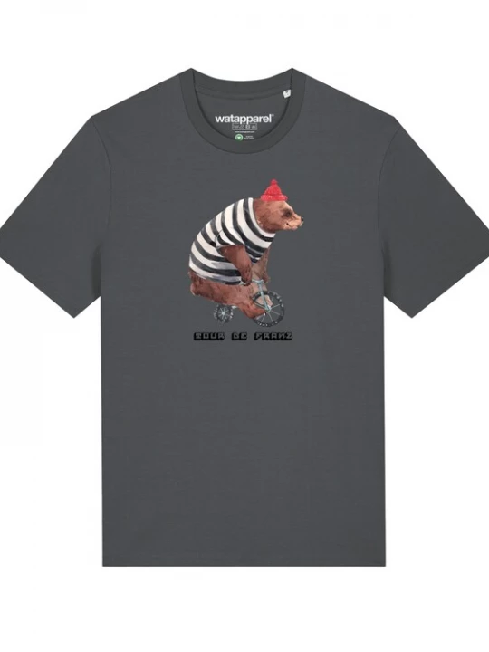 Foto van product Watapparel Shirt ' Tour de Franz ' antraciet / gemengde kleuren
