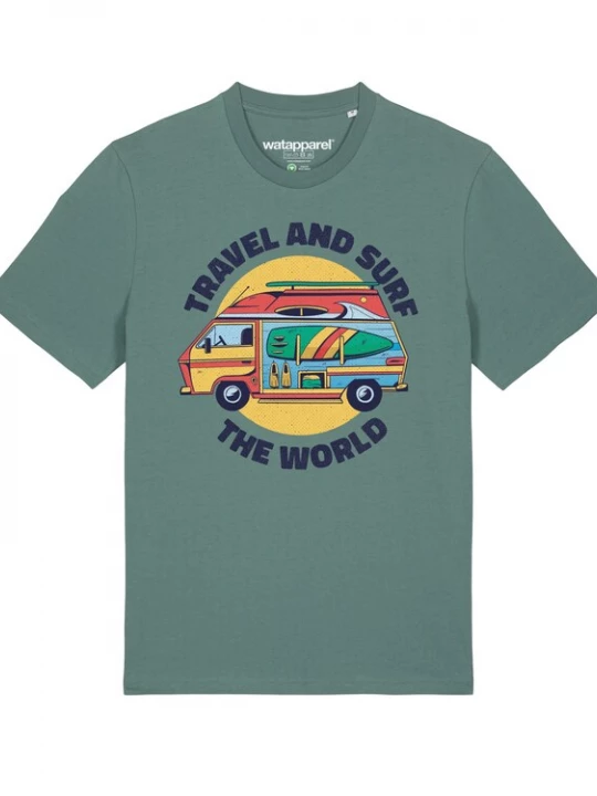 Foto van product Watapparel Shirt 'Travel and surf' groen / gemengde kleuren