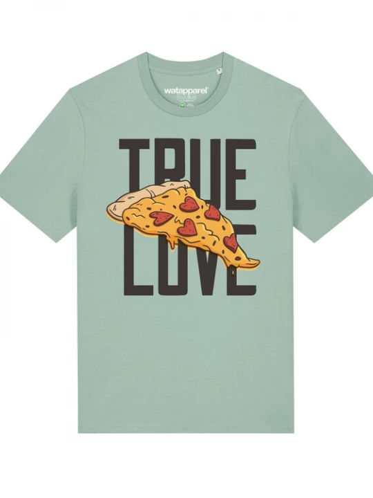 Foto van product Watapparel Shirt 'True Love' turquoise / safraan / rood / zwart