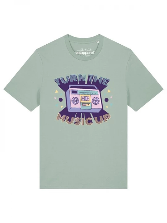 Foto van product Watapparel Shirt 'Turn the music up' turquoise