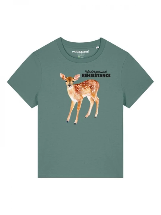 Foto van product Watapparel Shirt ' Underground Rehsistance ' groen / gemengde kleuren