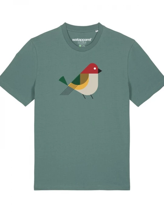Foto van product Watapparel Shirt 'Vogel' beige / geel / groen / rood