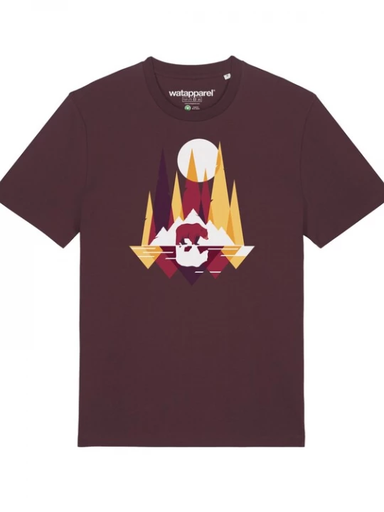 Foto van product Watapparel Shirt ' Von Bären und Bergen ' gemengde kleuren / donkerrood
