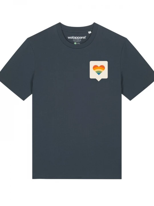 Foto van product Watapparel Shirt ' Von Herzen ' antraciet / gemengde kleuren