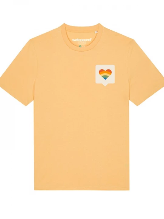 Foto van product Watapparel Shirt 'Von Herzen' lichtgeel / gemengde kleuren
