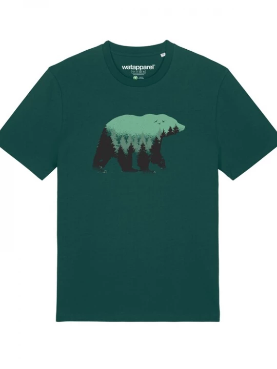Foto van product Watapparel Shirt ' Waldbär ' donkergroen / zwart