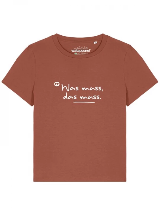 Foto van product Watapparel Shirt 'Was muss das muss' kreeft
