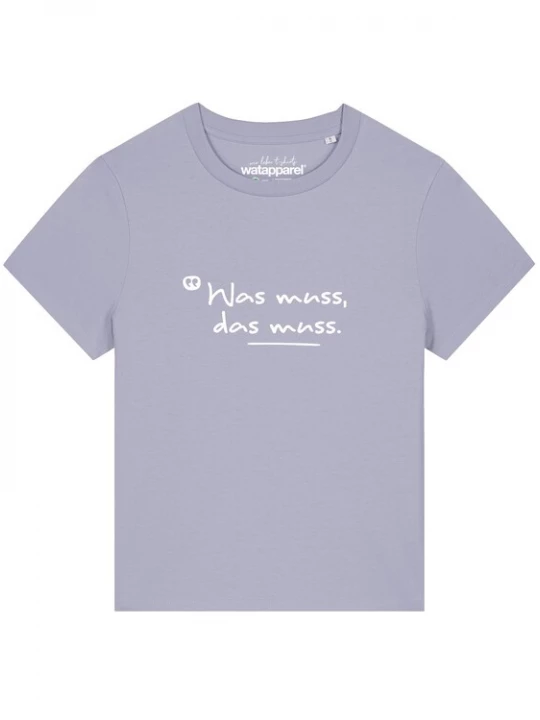 Foto van product Watapparel Shirt 'Was muss das muss' sering / wit