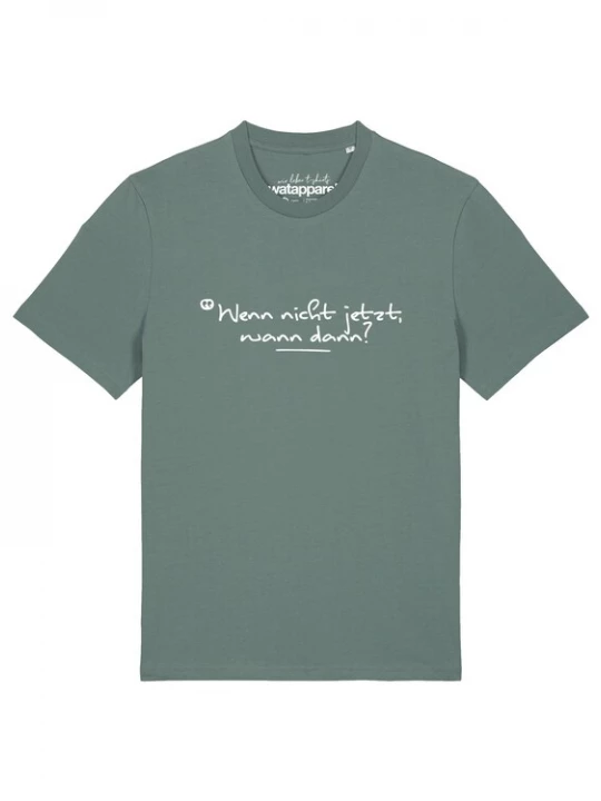 Foto van product Watapparel Shirt 'Wenn Nicht Jetzt Wann Dann' riet / wit