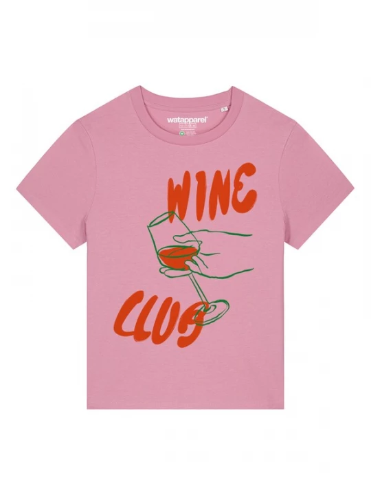 Foto van product Watapparel Shirt 'Wine Club' groen / rosa / oranjerood