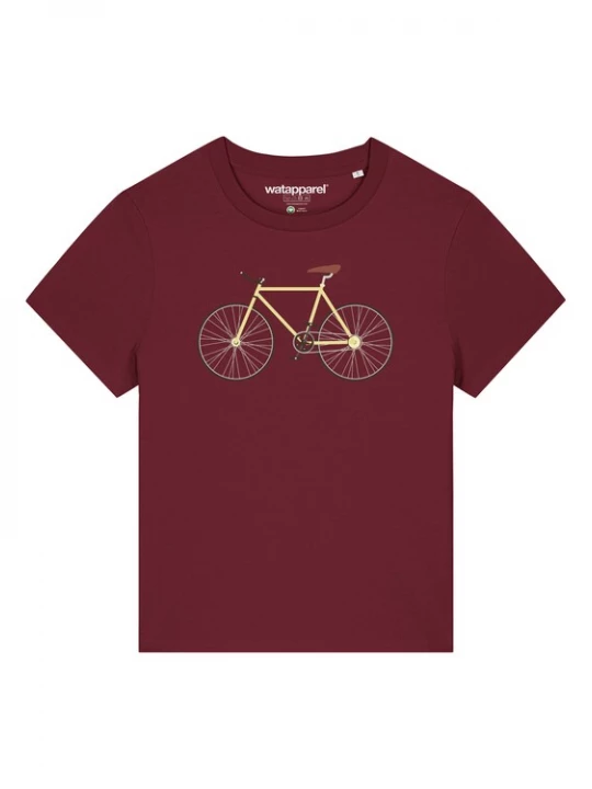 Foto van product Watapparel Shirt ' Yellow Bike ' gemengde kleuren / bordeaux