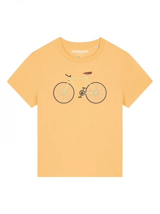 Foto van product Watapparel Shirt ' Yellow Bike ' lichtgeel / gemengde kleuren