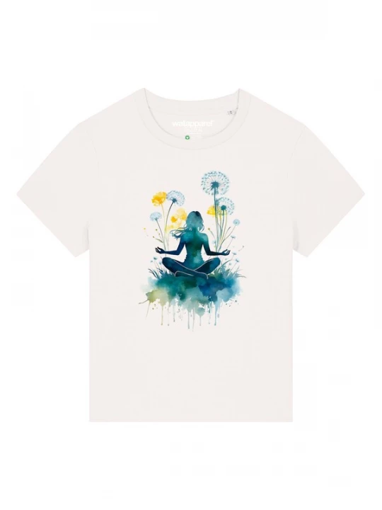 Foto van product Watapparel Shirt 'Yoga & Meditation' navy / geel / donkergroen / wit