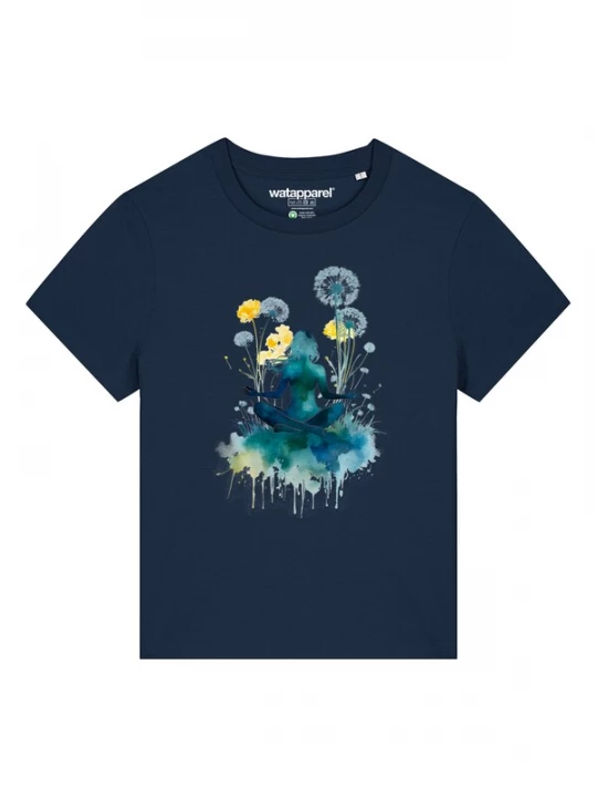 Foto van product Watapparel Shirt 'Yoga & Meditation' navy / lichtblauw / geel / jade groen