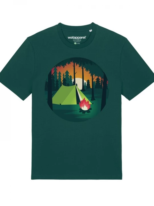 Foto van product Watapparel Shirt ' Zelten ' donkergroen / gemengde kleuren