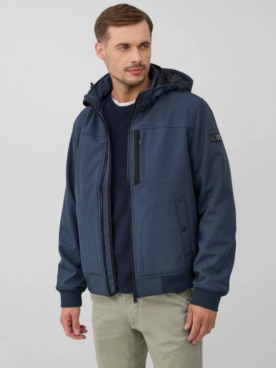 Foto van product Waterafstotend softshell jack met afneembare capuchon s.Oliver blauw