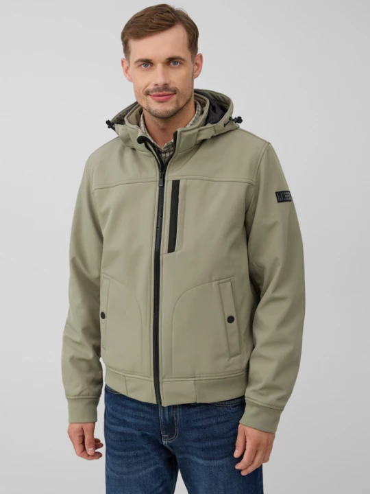 Foto van product Waterafstotend softshell jack met afneembare capuchon s.Oliver olijfgroen