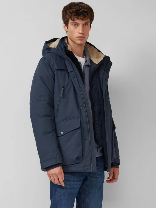 Foto van product Waterafstotende parka met afneembare capuchon en voering van imitatiebont s.Oliver blauw