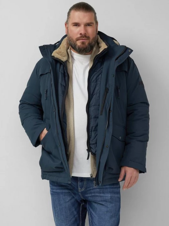 Foto van product Waterafstotende parka met afneembare capuchon en voering van imitatiebont s.Oliver blauw