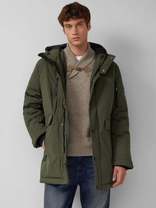 Foto van product Waterafstotende parka met capuchon en sportieve details s.Oliver olijfgroen