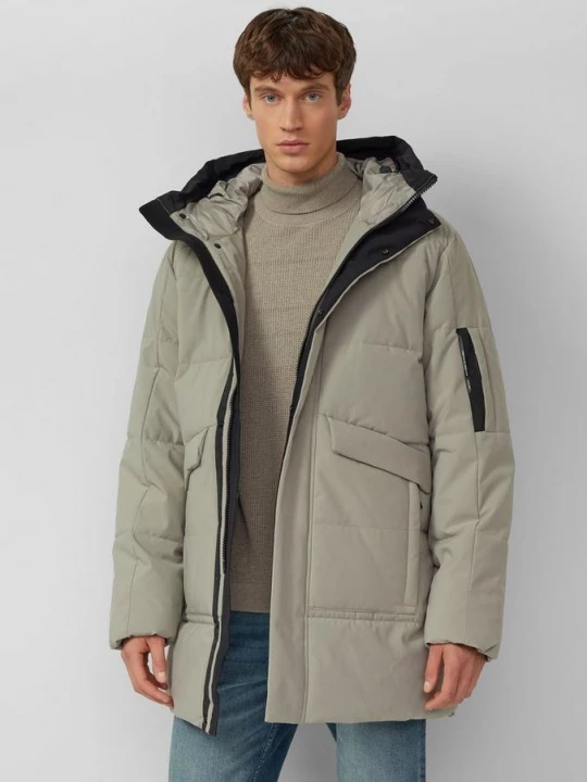 Foto van product Waterafstotende puffer parka met capuchon en sportieve details s.Oliver bruin