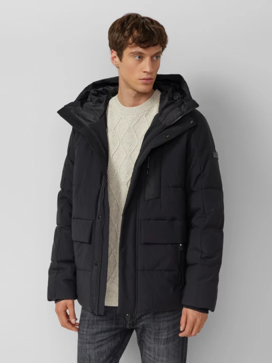 Foto van product Waterafstotende puffer parka met capuchon en sportieve details s.Oliver zwart