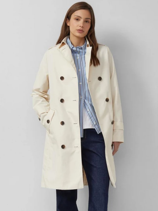 Foto van product Waterafstotende trenchcoat in een slanke pasvorm s.Oliver crème