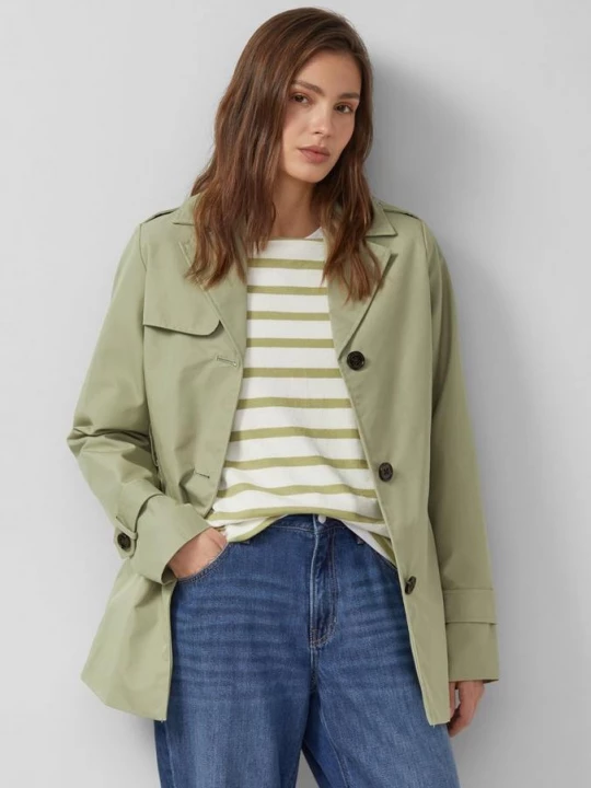 Foto van product Waterafstotende trenchcoat in een slanke pasvorm s.Oliver groen