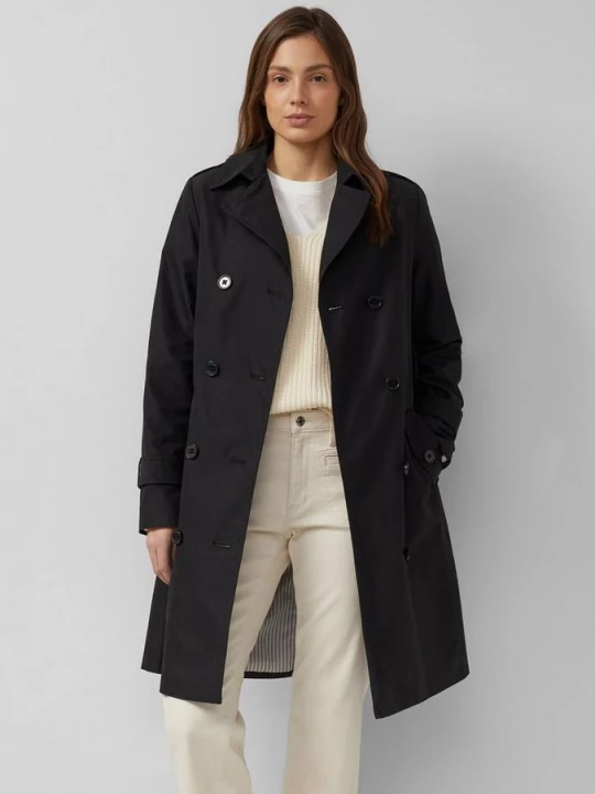 Foto van product Waterafstotende trenchcoat in een slanke pasvorm s.Oliver zwart
