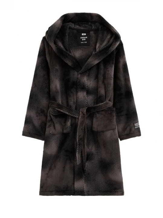 Foto van product WE Fashion Badjas ombergrijs / donkerbruin / zwart
