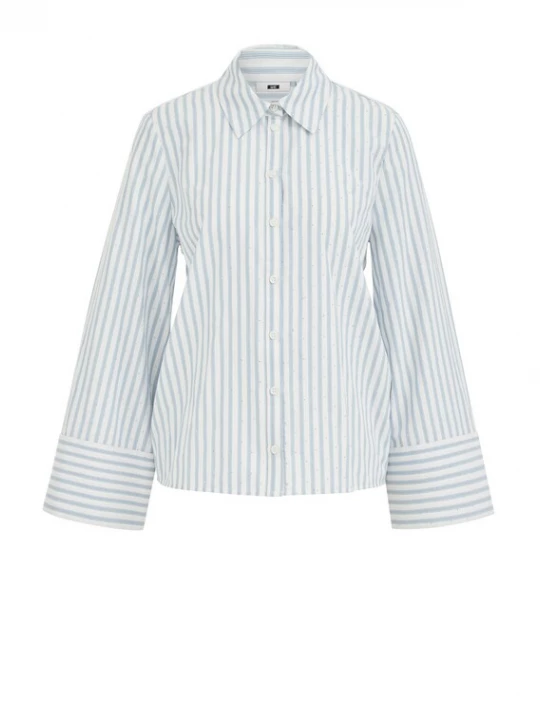 Foto van product WE Fashion Blouse lichtblauw / zwart / wit