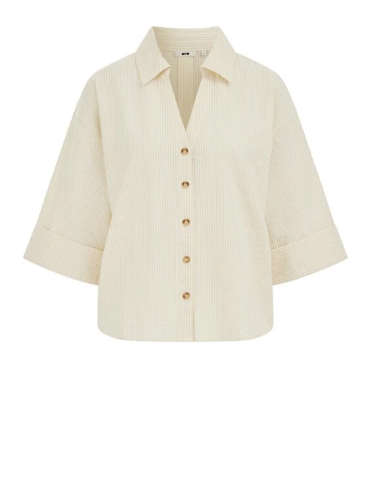 Foto van product WE Fashion Blouse pasteelgeel / wit