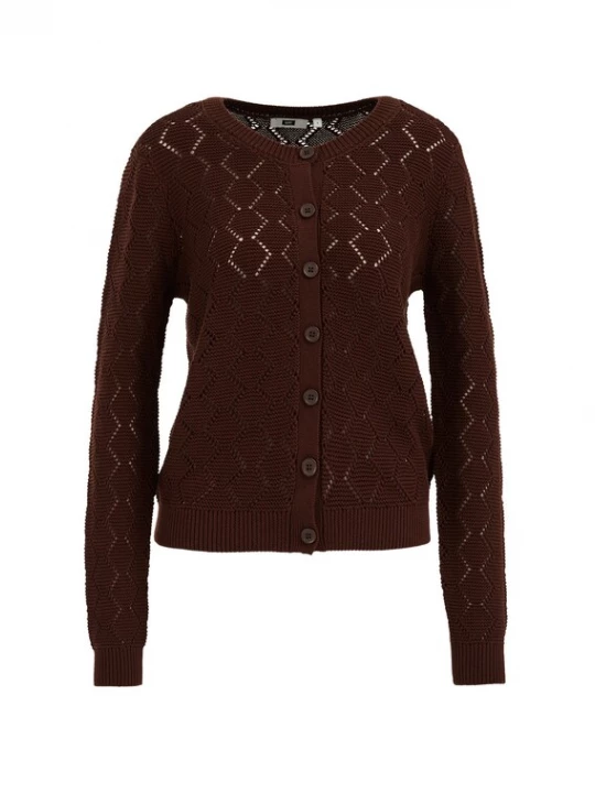 Foto van product WE Fashion Gebreid vest donkerbruin