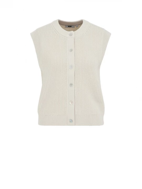Foto van product WE Fashion Gebreide bodywarmer natuurwit