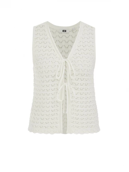 Foto van product WE Fashion Gebreide bodywarmer offwhite