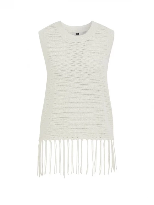 Foto van product WE Fashion Gebreide top ivoor
