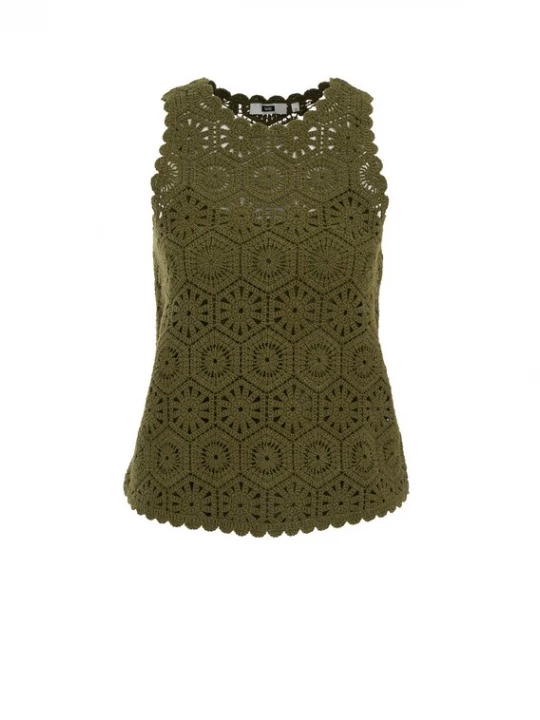 Foto van product WE Fashion Gebreide top olijfgroen