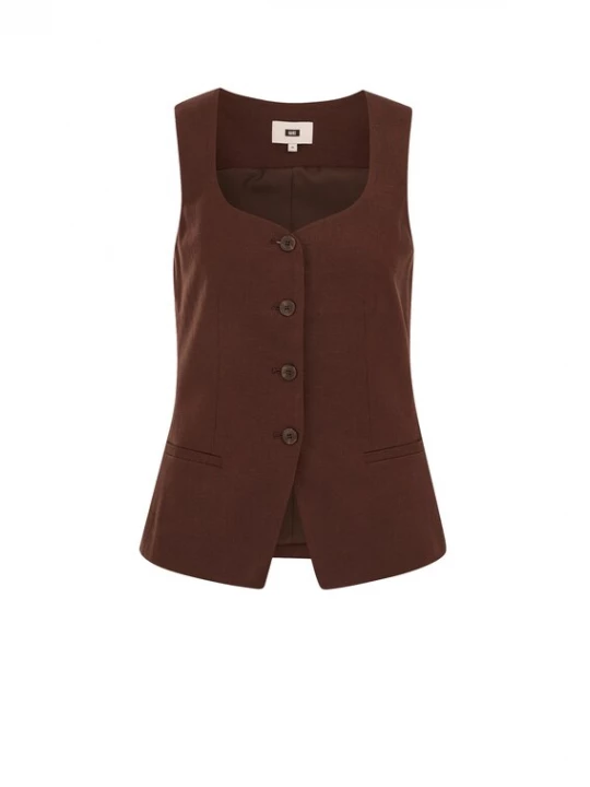 Foto van product WE Fashion Gilet donkerbruin