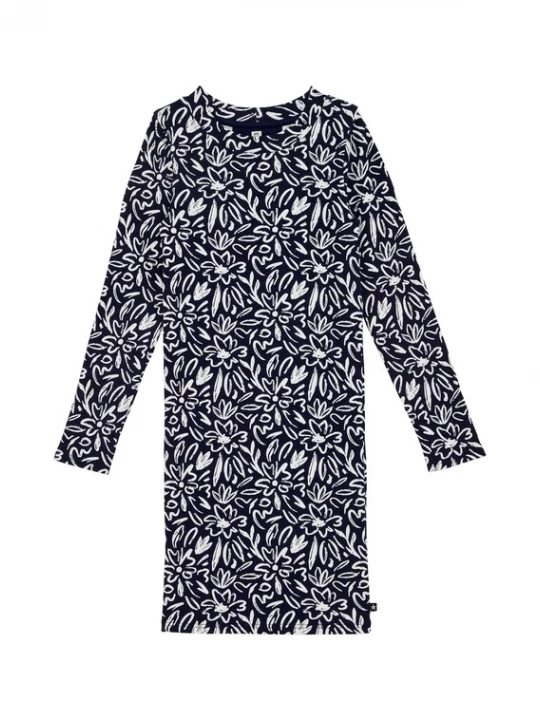 Foto van product WE Fashion Jurk donkerblauw / wit