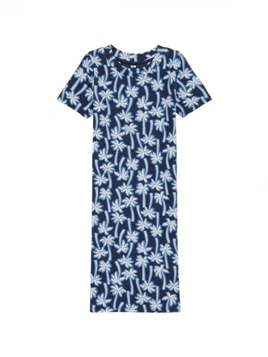 Foto van product WE Fashion Jurk donkerblauw / wit