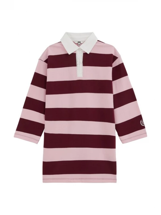 Foto van product WE Fashion Jurk donkerlila / pink / wit