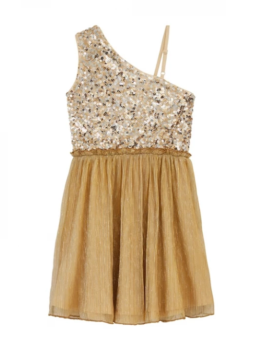 Foto van product WE Fashion Jurk goud