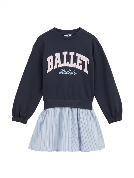 Foto van product WE Fashion Jurk hemelsblauw / donkerblauw / pastelroze / wit