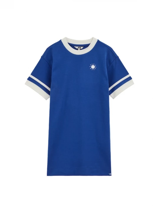 Foto van product WE Fashion Jurk kobaltblauw / wit