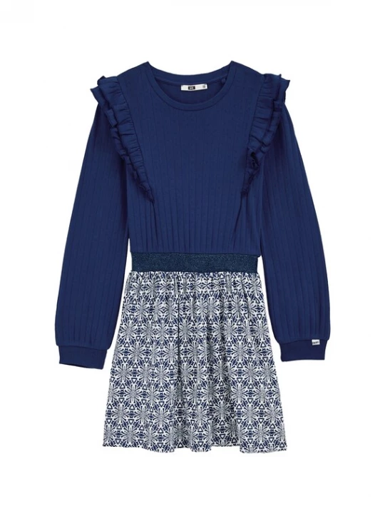 Foto van product WE Fashion Jurk navy / donkerblauw / wit